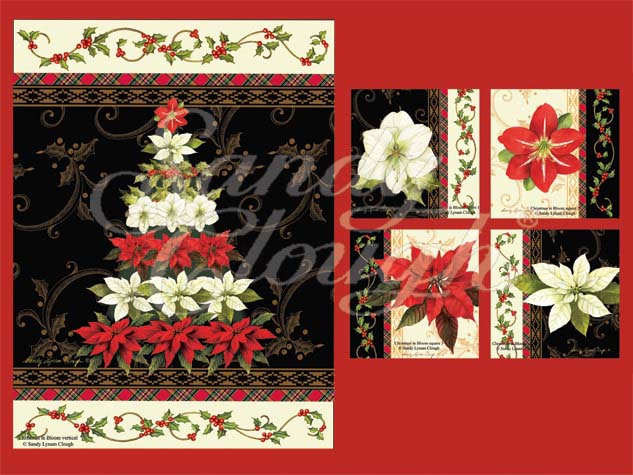 Christmas in Blooms Vertical and Four Squares