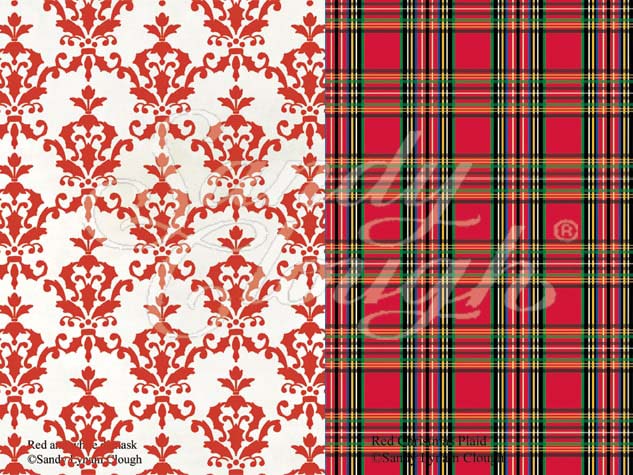 I Heard the Bells Red Damask and Christmas Plaid