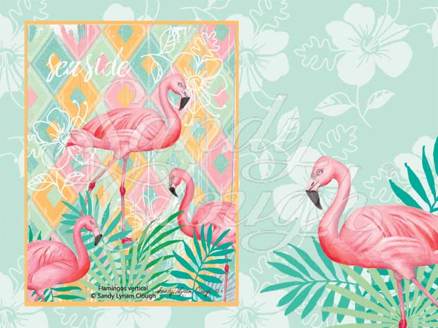 Flamingos Vertical and Pattern