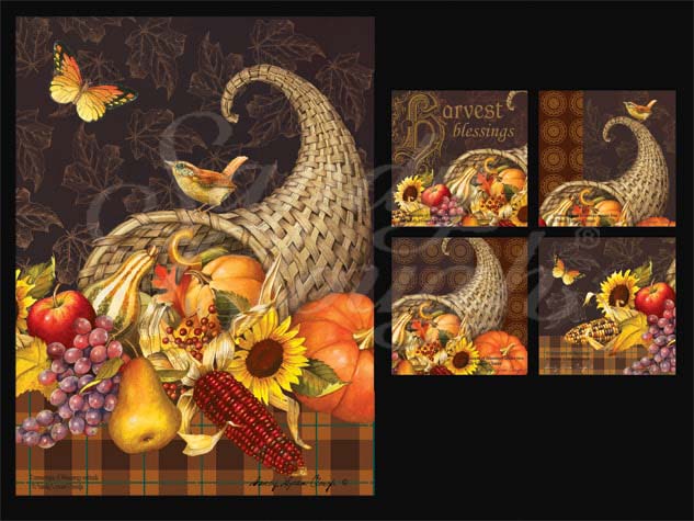 Cornucopia of Blessings Vertical and Four Squares