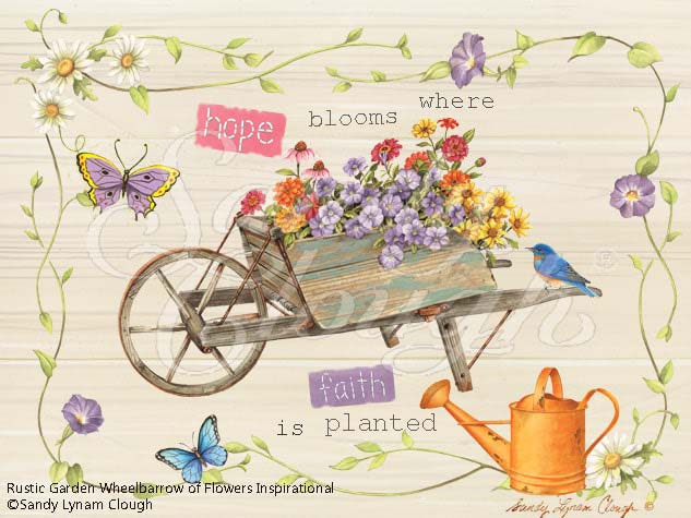 Rustic Garden-Wheelbarrow of Flowers Inspirational