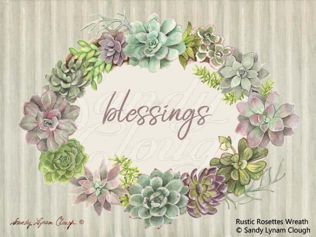 Rustic Rosettes Wreath--Blessings