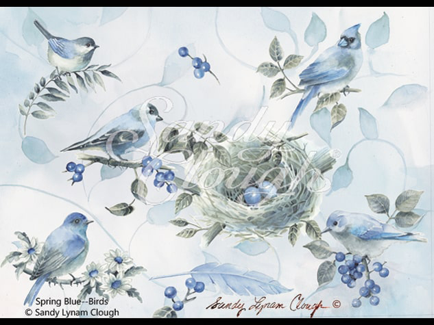 Spring Blue--Birds