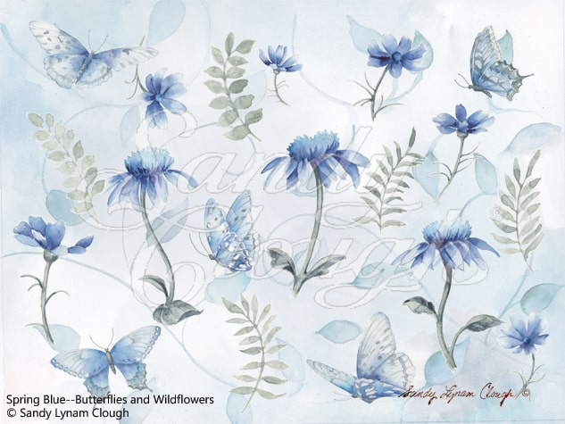 Spring Blue--Butterflies and Wildflowers