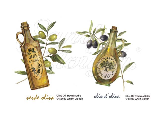 Olive Oil Brown and Teardrop Bottles