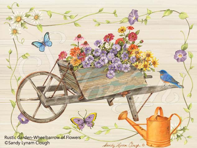 Rustic Garden-Wheelbarrow of Flowers
